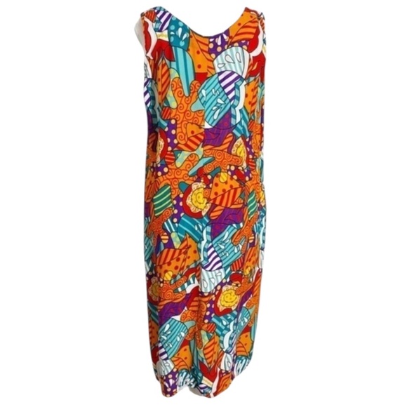 Colorful and Vibrant Rayon Midi Dress - Picture 2 of 10